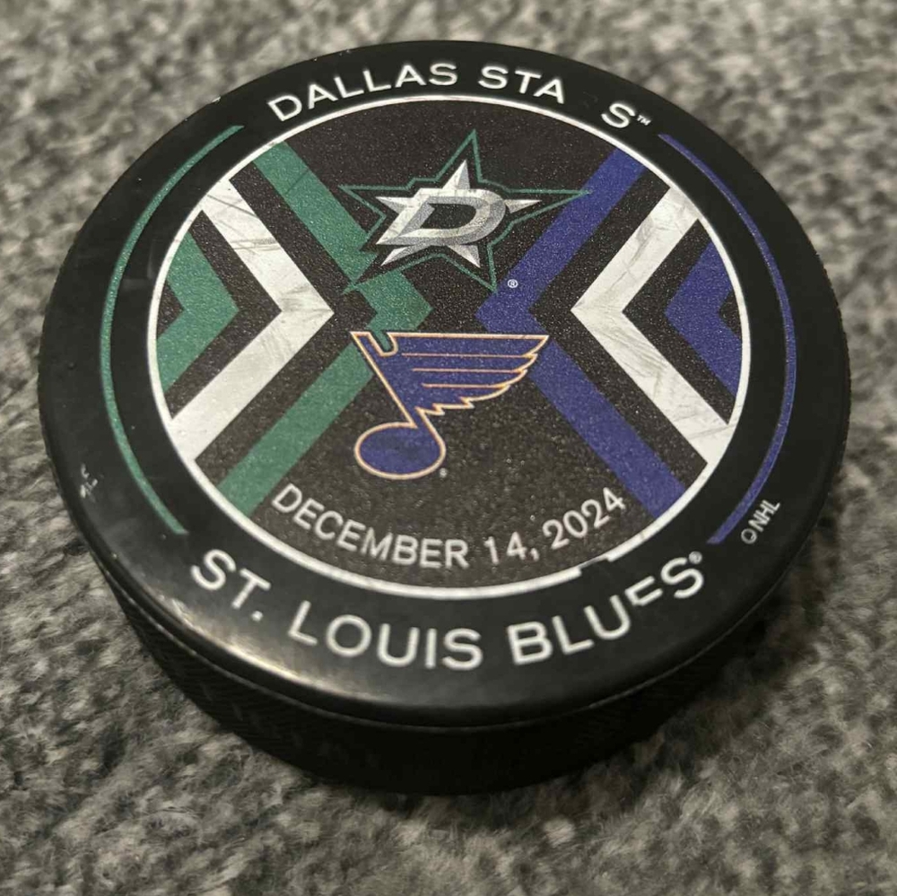 Dallas Stars vs St. Louis Blues NHL Match Up Hockey Puck